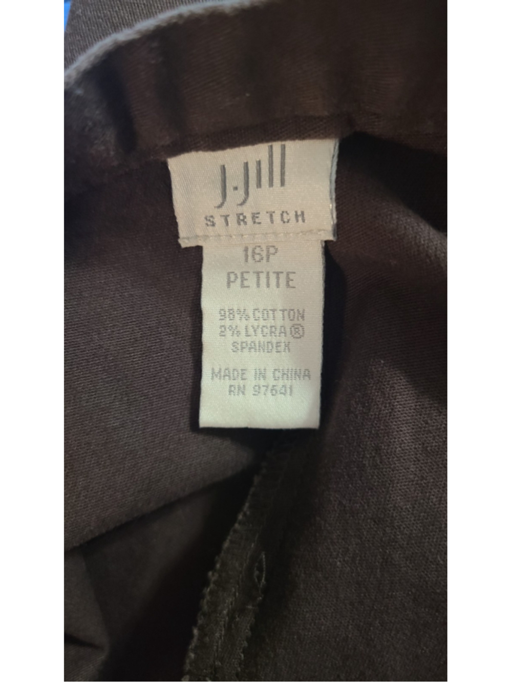 J Jill Womens Pants Casual Dress Stretch 16 Petite Dark Chocolate Brown
